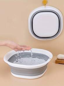 2pcs Multi-Functional Foldable Silicone Basin, Foot Spa Tool Basin, Foot Soaking Basin, Foot Care Foldable Basin - Multicolor - View 2