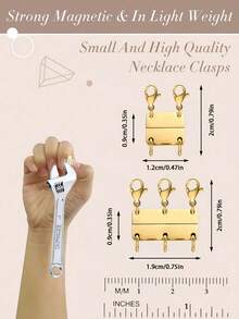 Multi-Layer Magnetic Necklace Clasp, Suitable For Necklace Stacking, Gold & Silver Detachable Colors, For Necklace Separation, Extension, Stacking, Jewelry Making - Multicolor - View 11