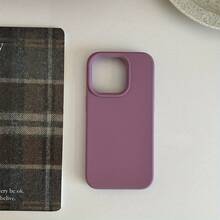 New High-End Simple Solid Color Liquid Silicone Case For Apple 16 Pro Max  13 Full Coverage 14 New 12 Pro Soft 15 Pro Max Shockproof Protective Cover - 紫色 - 查看 13