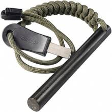 4 Inch Survival Ferrocerium Drilled Flint Fire Starter, Ferro Rod Kit With Paracord Landyard Handle And Striker, 4"(Long) X 3/8"(Diameter),Accesorios Para El Carro,Herramientas,Car Keychain - 預設 - 查看 3