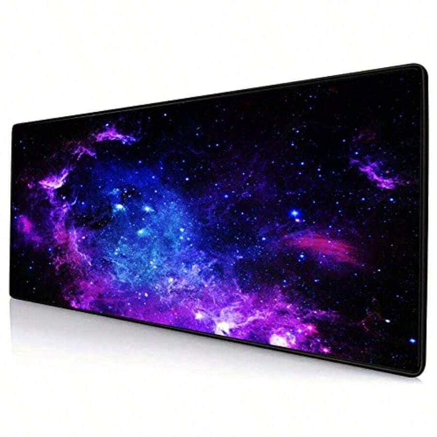 Mouse Pad Gaming XXL para Computadora y Laptop - Alfombrilla Extendida 80x40cm con Base de Goma Antideslizante Diseño Cielo Estrellado Ideal para Juegos y Trabajo - CieloEstrellado - Ver 1