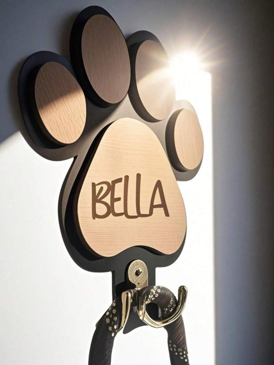 Customized Text Hook, Personalized Wooden Dog Leash Hook, Cartoon Word Decor Hook, Cute Colorful Cat Style Unique Customized Home Decor, Ideal Gift