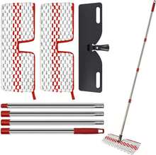 Microfiber Dust Mop Set For Floor Cleaning, Flat Mop For Wet &Amp; Dry To Clean Washable Flip Mops Pad For Ocedar Hardwood Floor 'N More 3-Action Mop, Adjustable 58" Mops Handle &Amp; 2 Reusable Refill &Amp; Base - 紅灰色 Promist Max 拖把 - 查看 1