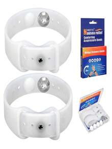 MEIYYJ 1对/2个装防晕动症腕带，硅胶双扣手环，符合人体工学设计