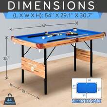 4.5ft 137.2 Cm Folding Pool Table 55in (140 Cm) Portable Foldable Billiards Game Table For And Adults With Sticks Cue Balls And Triangle Blue - Blue - View 5