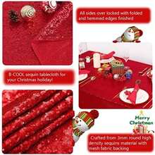 Popular Black Sequin tablecloth On ! Sequin Shimmer Tablecloth 50x80 by B-COOL(396.2 x 228.6 cm (Rectangular) Rojo -) - Multicolor - Ver 5