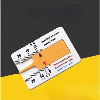 1 Durable Tire Pattern Depth Gauge - Portable, Compact, Made Of Durable Plastic, Suitable For Cars, Motorcycles, Trucks, Trailers - An Essential Safety Tool And Ideal Gift, A Must-Have For Vehicle Maintenance, Travel Essentials, Easy To Read