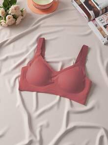 2pcs/Set Minimalist Comfortable Sports Bras For Women, Wireless, Solid Color - Multicolor - View 2