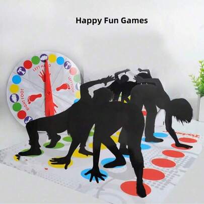 حصيرة الرقص والحركة التفاعلية - لعبة حزب جماعية للأطفال، تتميز بتحدي التوازن والتنسيق بين الأصابع والمرح (ألوان الملحقات عشوائية)