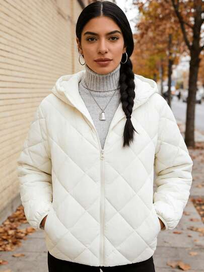 Chamarra Mujer Con Capucha, Chaqueta De Invierno Para Mujer, Chamarra Con Cremallera Para Mujer Es Ligera, Cálida Y Plegable