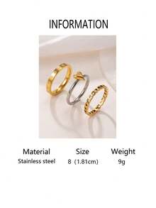3pcs Fashionable Minimalist Stainless Steel Hollow Heart Diamond Inlaid Couple Rings Set, Suitable For Men And Women Daily Wear, Holiday And Date Gift Jewelry