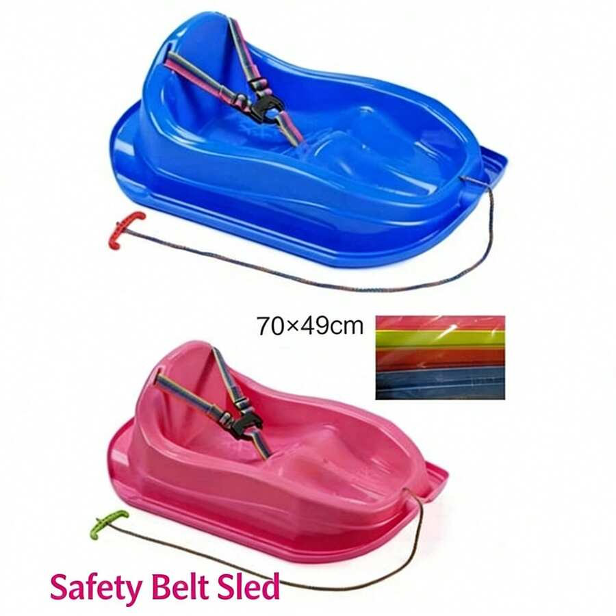 70*49cm Ski Sled, Seatbelt Sled, Random Colors, Thickened And Wear-Resistant, For Skiing And Ice Skating, Freeze-Resistant, Outdoor Scooter, Ski Cart, Multi-Functional And Multi-Purpose, For Skiing/Grass Skiing/Sand Skiing/Ice Skating/......., Winter Snow Sliding Tool, Outdoor Skiing Entertainment Equipment, Essential For Winter Sports - Multi-color Random - View 1
