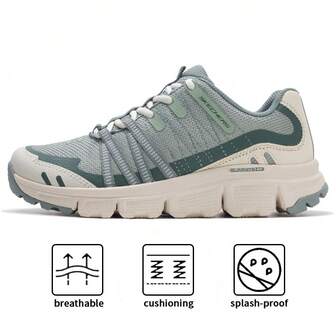 Skechers 180149-GRN Calçados femininos para caminhada ao ar livre, com amortecimento e estabilidade, adequados para caminhadas e corridas