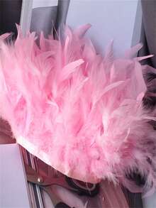 1Yards Fluffy Turkey Feathers For Crafts Ribbon Feather Trim Fringe Feather Dancer Carnival Costumes Wedding Decoration