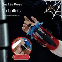 1个/2个蜘蛛网发射器，适合小小英雄，可穿戴腕式发射器，带吸盘，软弹蜘蛛网发射器，蜘蛛射手，蜘蛛网弹射器，黑色科技手套玩具 - 彩色 - 查看 6