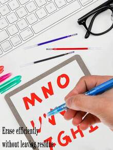 5/8/12pcs Blue Erasable Pens - Erasable Pens, Erasable Pens With Erasers, Friction Pens With Erasers At The End, Erasable Gel Pens, Writing Pens For Children And Adults. - Blue - View 3