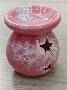 1个粉色裂纹釉陶瓷工艺香炉，圣诞节、新年、情人节礼物 - 粉色 - 查看 4