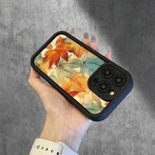 [tianyanjieti] Funda para teléfono: Patrón creativo de dibujo animado de hoja de arce, nueva funda para teléfono con diseño de escalera de cielo, divertida, simple, de moda, personalidad, unisex, regalo de vacaciones, funda para - Negro - Ver 3