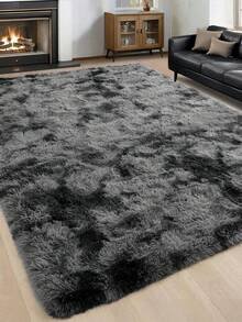 1 块扎染深灰色客厅和卧室地毯，柔软舒适的长毛绒地毯，现代简约北欧风格房间装饰，蓬松舒适的奶油色长毛绒地毯，秋冬季节礼物，毛茸茸的圣诞节/万圣节/情人节装饰，易于护理的客厅、沙发、床边地毯