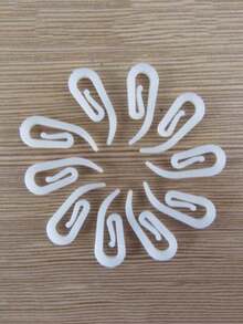 100pcs White Plastic Curtain Hooks - Modern Style, Durable & Lightweight, Suitable For Curtains, Drapes, Window Decor - Easy Installation, No Damage Hanging, Curtain Hanging Tool | Modern Curtain Hooks | Durable Plastic Hooks, Practical Hooks - Multicolor - View 6