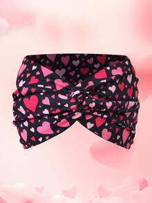 Băng đô bản rộng in hình hoa hồng và trái tim dành cho nữ, thích hợp làm quà tặng ngày Valentine (1 cái/3 cái/5 cái), phụ kiện tóc thời trang đa năng. - Nhiều màu - Xem 32