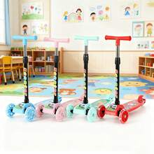 Regalo Navideño Niños  Patinete 3 Ruedas Ruedas Luminosas Vibrantes Equilibrado Ambiente Festivo Navideño Juguete Exclusivo - Azul - Ver 3