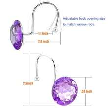 12 ganchos de cortina de ducha para baño acero inoxidable resistente a la oxidación anillos de cortina de ducha para cortinas de ducha ropa toallas etc. - Morado - Ver 3
