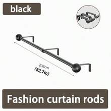 1pc Black/White/Gold Stainless Steel Shower Curtain Rod, Curtain Rod, Roman Rod, Sunshade Curtain Rod, Suitable For Bathroom Shower Curtains, Bedroom And Living Room Windows. - Multicolor - View 18