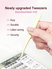 96件套动物系列镊子套装 - 鸟类系列，大眼加装，无胶不锈钢镊子，卷曲分段式自然卡通假睫毛，MR.WISH - C - 查看 5