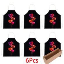 1pc Heart Pattern Printed Apron, 100% Polyester, Sleeveless, Neck Strap Design, Suitable For Cooking, Baking And Entertainment, Great For Home, Restaurant, Party, Outdoor BBQ, Baking Apron | Vibrant Apron | Polyester Apron | Printed Apron - Multicolor - View 12