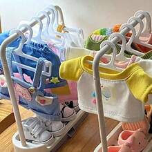 一套迷你多功能仓鼠晾衣架，娃娃衣服收纳架，适用于小型宠物衣服和其他娃娃，四季皆宜