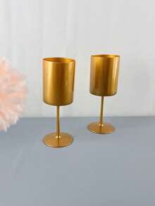 1/2/8/12/24/48pcs Polypropylene Red Wine Glasses | 10.56oz Wide Mouth White Wine Glasses, Straight-Sided Cocktail Glasses, Dishwasher , Soft Colors, European Style - Gold - View 11