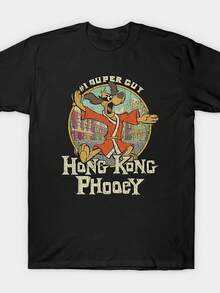 Camiseta gráfica retro de Hong Phooey 1974 para hombres - Diseño vintage de artes marciales de Hong Phooey. Camiseta de cuello redondo de manga corta en negro brillante. Camiseta Casual de Corte Regular para Todas las Estaciones. Lavable aáquina. Camisa de Ropa Casual  Ropa Temática de Kung Fu  Camisa Lavable aáquina - Negro - Ver 8