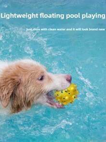 弹性狗狗球互动咀嚼玩具，清洁牙齿，训练玩耍两用，适合中大型犬和幼犬 - 彩色 - 查看 9