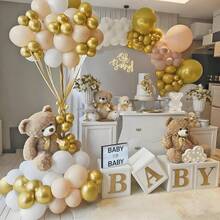 39pcs/21pcs Set Of 10-Inch Gold, White, Champagne Latex Balloons, Suitable For Valentine's Day, Birthday, Wedding, Bridal Shower, New Year Decoration, Balloon Party, Autumn Decor, Retirement Party, Bachelorette Party, Balloon Decoration, Photo Backdrop, Various Indoor And Outdoor Decor - Golden Sand White - View 2