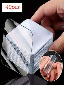 [Super Strong Double-Sided Tape]100 Sheets Of Super Strong Double-Sided Tape | Transparent, No Drilling Or Nails Required, Suitable For Surfaces Such As Plastic, Glass, Metal, Stone, And Plasterboard. Party Supplies, Mother's Day/Chinese New Year/Valentine's Day Gift Wrapping Supplies, And Festive Decorations. - Multicolor - View 9