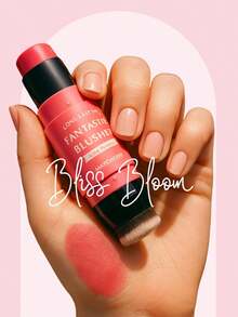 Rubor en barra de doble cabeza, rubor de larga duración, polvo de rubor natural de doble cabeza con esponja, barra de rubor de pasta de vitalidad de alta brillo, expansión de color monocromática de labios y mejillas de uso dual - Fiusha - Ver 3
