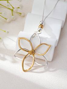 1 chiếc dây chuyền mặt dây hình hoa rỗng thời trang, đa năng. - Nhiều màu - Xem 7