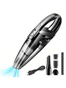 Aspiradora inalámbrica para el hogar para limpieza del hogar, limpieza del automóvil, limpieza de pelo de gato y mascotas, multiusos, portátil y de mano para una variedad de escenarios, incluye una variedad de accesorios - Negro - Ver 1