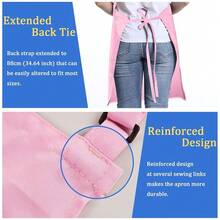 4 Pack Chef Apron, Adjustable Apron With 2 Pockets, Unisex Personalised Apron For CooFKing, Kitchen, Restaurant,Pink - Pink - 查看 5