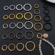 5个弹簧O型环圆形登山扣钥匙圈扣锌合金圆形弹簧钩适用于钥匙链钥匙圈DIY钱包手提包链条环扣替换件 - 彩色 - 查看 4