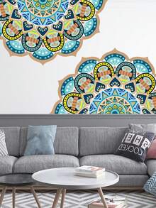 Mittlerer Osten Festliche hellgrüne gemusterte Wandaufkleber, selbstklebend und abnehmbar für Wohnzimmer Hintergrundwand Dekoration, moderne Aufkleber um eine ruhige Heimatmosphäre zu schaffen. - Verschiedenfarbig - Übersicht 3