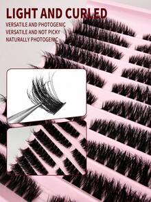 180 Clusters D Curl Individual Lashes 8-16mm DIY Eyelash Clusters Natural Fluffy Crossed Cluster Lash Extensions