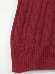 ANDREILEE 男士 V 领休闲宽松开衫毛衣，百搭美式街头风长袖针织套头衫，春/秋/冬 - 紅色 - 查看 6