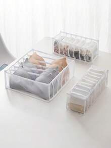 Organizador de cajón con rejilla para cajón de ropa interior, compartimento para calcetines, organizador de clasificación de ropa, divisor de cajón plegable, bolsa organizadora de lencería a cuadros - Divisores de cajón de varios tamaños para ropa interior, calcetines y corbatas, esencial para el hogar y el dormitorio - Multicolor - Ver 15