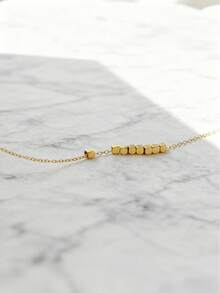 1pc Elegant Stainless Steel Beads Anklet, Minimalist And Basic Beach/Everyday Accessory