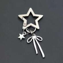 1pc Elegant Valentine's Day/Birthday Gift Silver Lipstick Net Keychain, Y2K Bag Charm Fashion Lipstick Hand Cream Chain Pendant, Heart Mirror Bow Cherry Keychain Car Key Chain - Silver - View 14