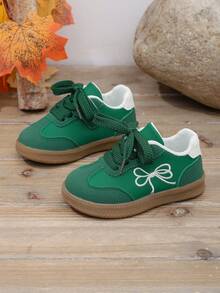 1 Pair Girls' Sports Shoes, Summer New Kids Shoes, Fashion Sneakers, Casual & Versatile - Green - View 2