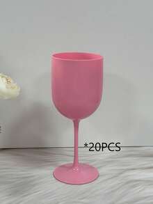 1/6/10/15/20个装 16盎司/480毫升 不易碎塑料葡萄酒杯 - 可重复使用的香槟鸡尾酒杯，多色高脚杯，适用于婚礼、派对、生日、家庭聚会和餐厅，白色/黑色优雅饮具 - 玫瑰紅 - 查看 9