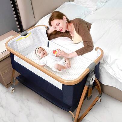 3 In 1 Baby Bassinet Bassinet Co Sleeper For Baby Bassinet With Wheels And Storage Basket And Mosquito Net Height Adjustable Baby Bed Portable Bassinet For Newborn/Infant
